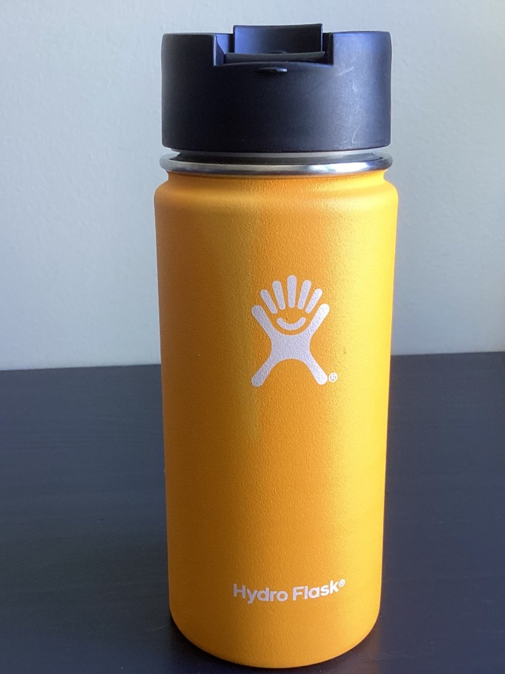 Hydro Flask 16oz Orange Insulated Stainless Steel Bottle Screw on Lid
